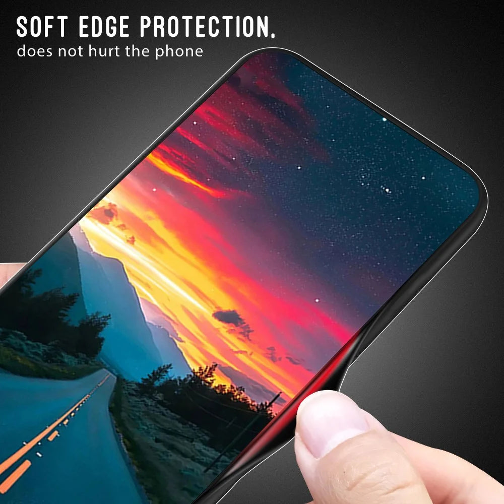 For iPhone 16 Pro Max Case Carbon Fiber Texture Tempered Glass+TPU Phone Cover - Baby Blue - 6