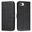 For iPhone 17e / 16e Case PU Leather Wallet Flip Phone Cover Calf Texture - Black - 1