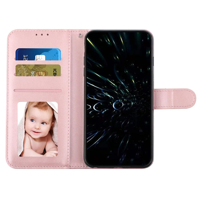 For iPhone 16 Case Stand Flip Protective Leather Phone Cover - Rose Gold - 2