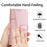 For iPhone 16 Case Stand Flip Protective Leather Phone Cover - Rose Gold - 4