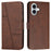 For iPhone 16 Plus Wallet Case Flip Book PU Leather Protective Phone Cover - Brown - 1