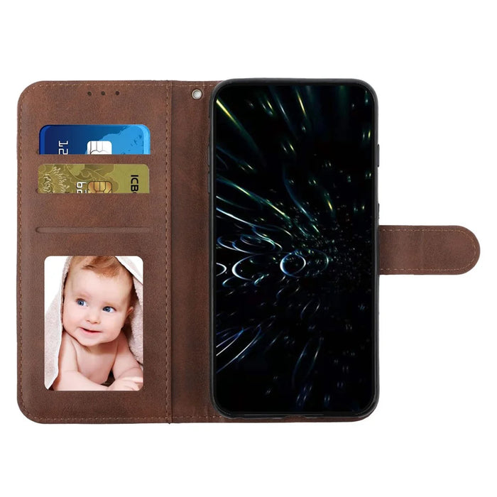 For iPhone 16 Plus Wallet Case Flip Book PU Leather Protective Phone Cover - Brown - 2