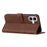 For iPhone 16 Plus Wallet Case Flip Book PU Leather Protective Phone Cover - Brown - 3