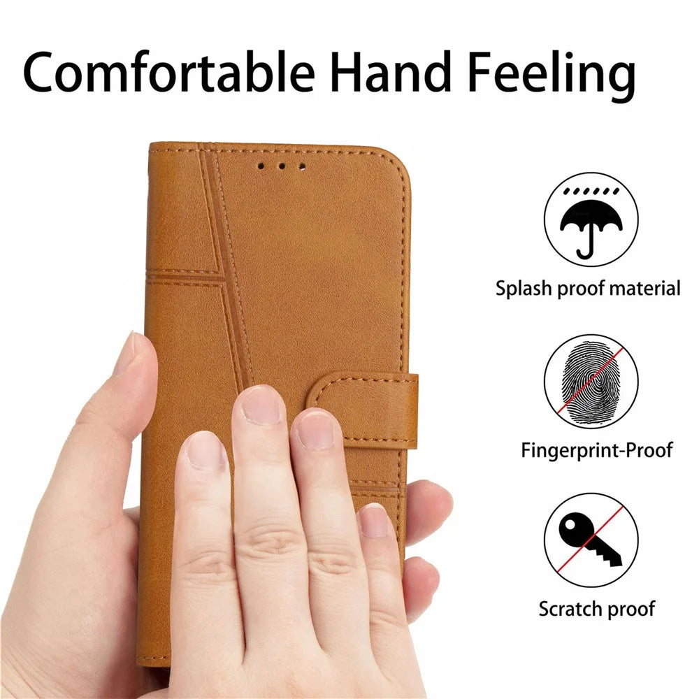 For iPhone 16 Pro Max Case TPU Interior Protective Leather Wallet Phone Cover - Yellow - 4