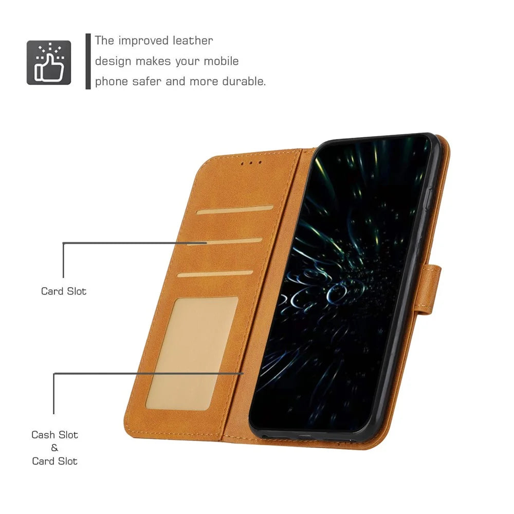 For iPhone 16 Pro Max Case TPU Interior Protective Leather Wallet Phone Cover - Yellow - 5