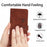 For Google Pixel 10 Pro XL / 9 Pro XL Case Viewing Stand PU Leather Phone Cover Imprinted Pattern - Brown - 7