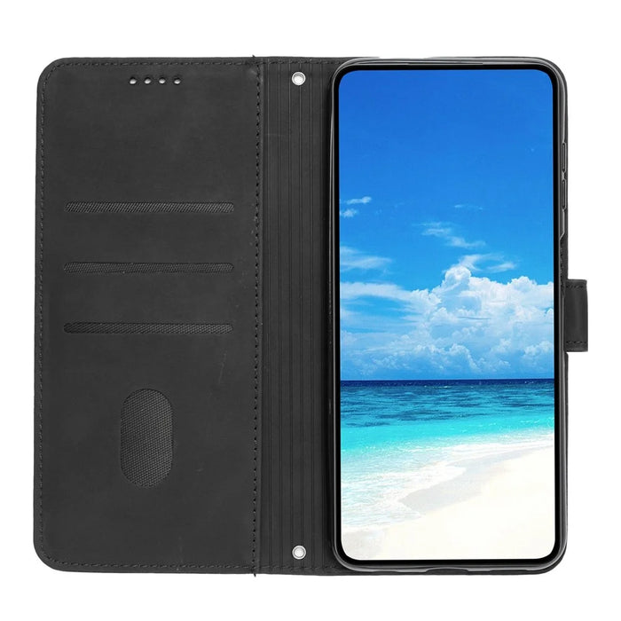 For Samsung Galaxy S24 FE Case Folding Stand PU Leather Phone Cover with Card Slots - Black - 2