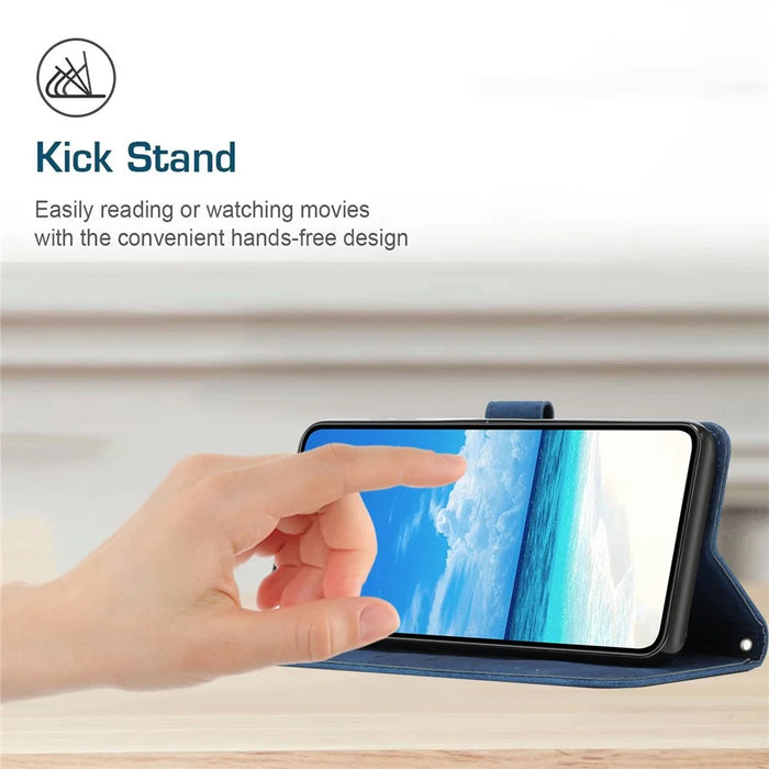For iPhone 16 Pro Max Case TPU Shockproof Leather Magnetic Folio Phone Cover - Sapphire - 4