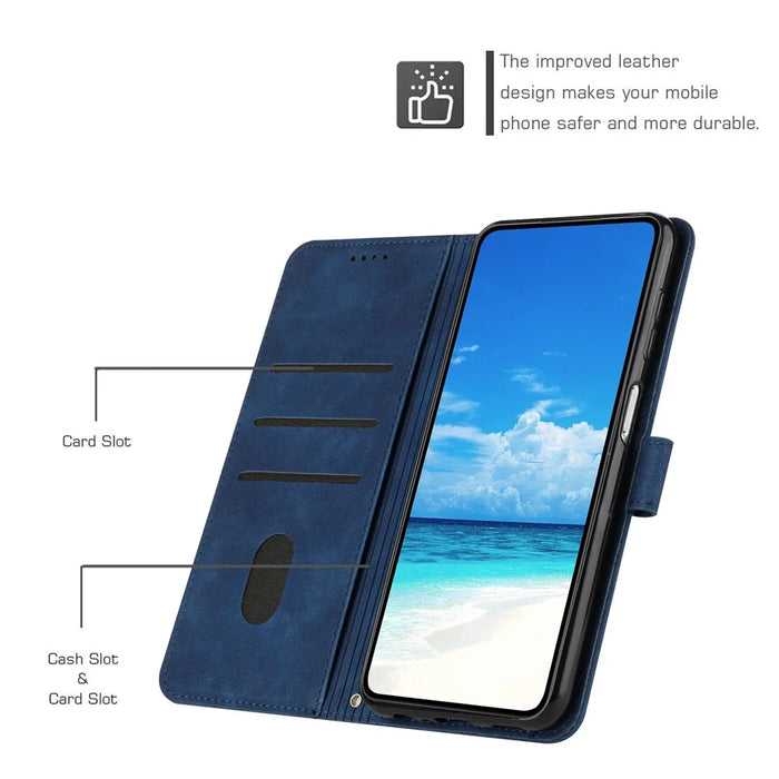 For iPhone 16 Pro Max Case TPU Shockproof Leather Magnetic Folio Phone Cover - Sapphire - 6