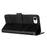 For iPhone 17e / 16e Case Calf Texture Leather Wallet Shockproof Flip Cover with Hand Strap - Black - 2