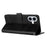 For iPhone 16 Wallet Case Calf Texture Leather Phone Cover Purse with Hand Strap - Black - 2