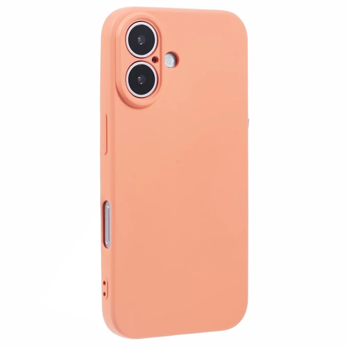 For iPhone 16 Case Fiber Lining TPU Soft Touch Phone Cover Drop Protection - Orange - 1