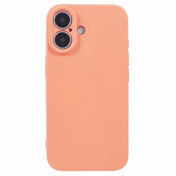 For iPhone 16 Case Fiber Lining TPU Soft Touch Phone Cover Drop Protection - Orange - 3