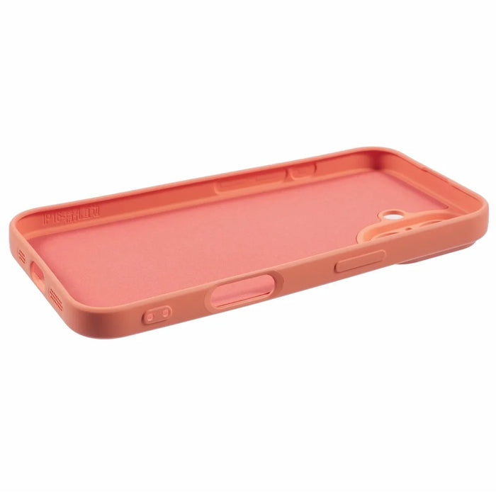For iPhone 16 Case Fiber Lining TPU Soft Touch Phone Cover Drop Protection - Orange - 4