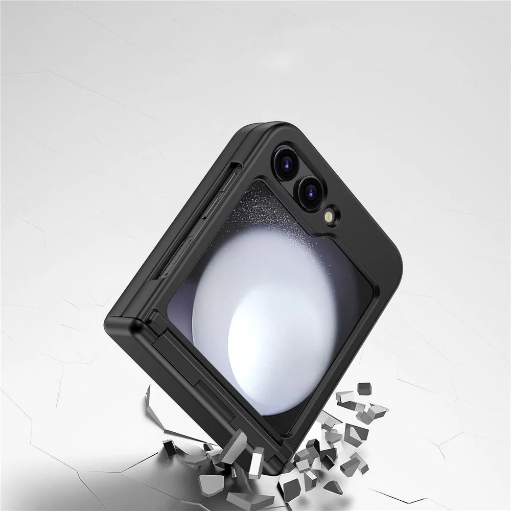 For Samsung Galaxy Z Flip7 FE 5G / Z Flip6 5G Case Hinge Protection TPU+PC Phone Cover - Black - 2