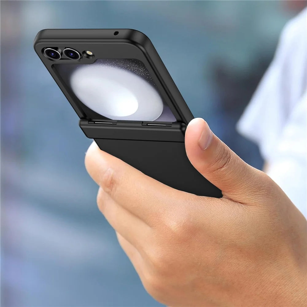For Samsung Galaxy Z Flip7 FE 5G / Z Flip6 5G Case Hinge Protection TPU+PC Phone Cover - Black - 3