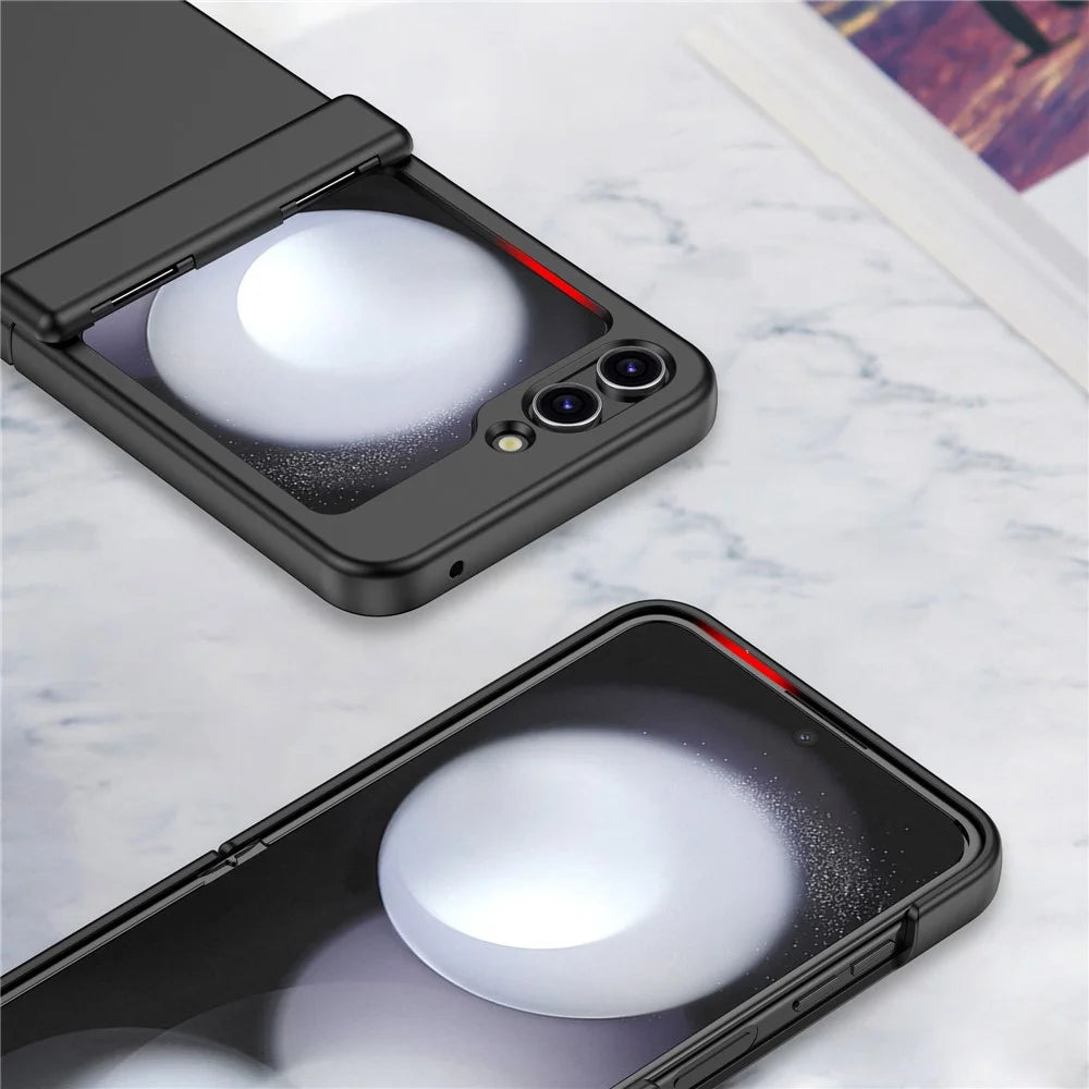 For Samsung Galaxy Z Flip7 FE 5G / Z Flip6 5G Case Hinge Protection TPU+PC Phone Cover - Black - 4
