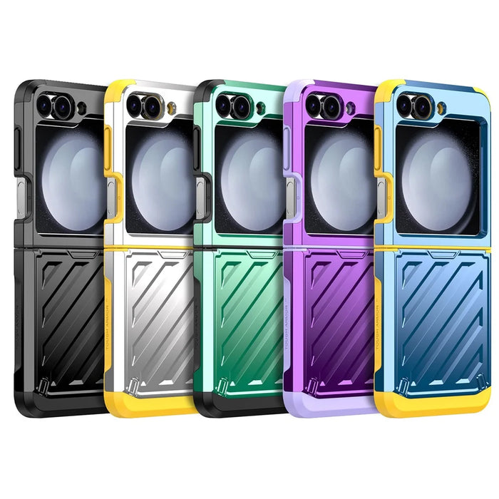 For Samsung Galaxy Z Flip5 5G Case Hinge Protection TPU+PC Electroplating Cover - Black - 7