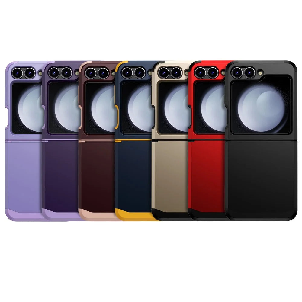 For Samsung Galaxy Z Flip7 FE 5G / Z Flip6 5G Case TPU+PC Phone Cover with Hinge Protection - Black - 7