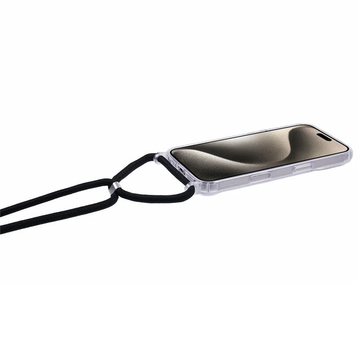 For iPhone 16 Case Reinforced Corners TPU+PC Clear Phone Cover with Lanyard - 4