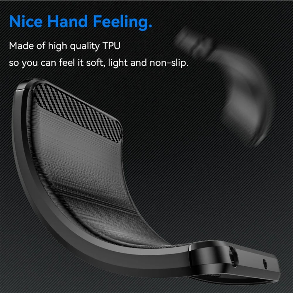 For Samsung Galaxy M35 5G Case Brushed TPU Phone Cover Carbon Fiber Texture - Black - 4