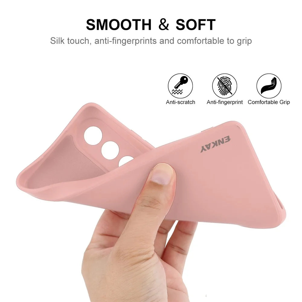 ENKAY HAT PRINCE For OnePlus Nord CE4 5G Case Straight Edge Liquid Silicone Phone Cover - Pink - 3