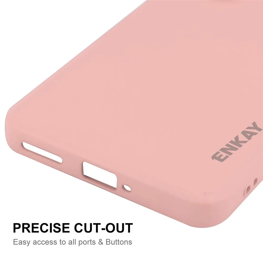ENKAY HAT PRINCE For OnePlus Nord CE4 5G Case Straight Edge Liquid Silicone Phone Cover - Pink - 5