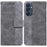 For Samsung Galaxy M35 5G Phone Case Geometry Pattern Leather Flip Wallet Cover - Grey - 1
