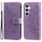 For Samsung Galaxy M35 5G Case Floral Pattern PU Leather Wallet Stand Phone Cover - Purple - 1