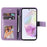 For Samsung Galaxy M35 5G Case Floral Pattern PU Leather Wallet Stand Phone Cover - Purple - 2
