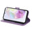 For Samsung Galaxy M35 5G Case Floral Pattern PU Leather Wallet Stand Phone Cover - Purple - 3