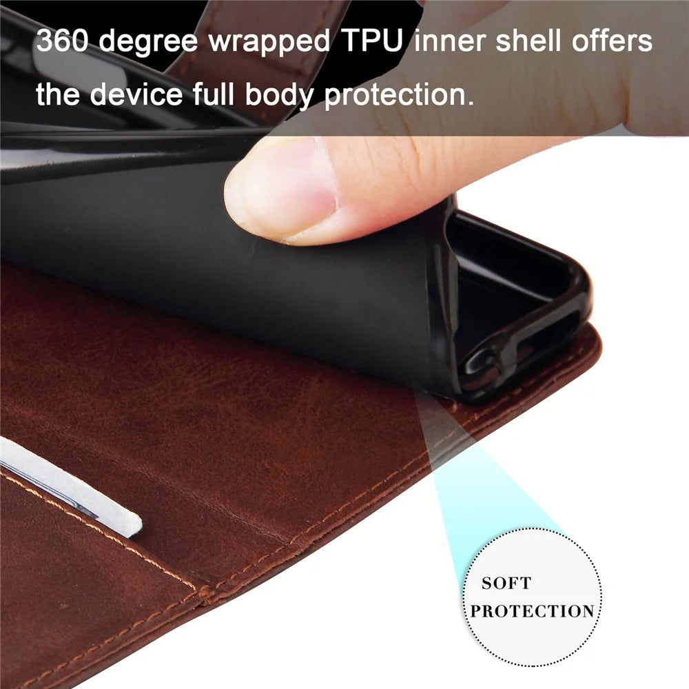 For Samsung Galaxy M35 5G Case Zipper Wallet PU Leather Stand Phone Cover - Brown - 7