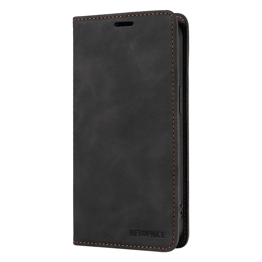 BETOPNICE 003 For Samsung Galaxy M35 5G Leather Case RFID Blocking Wallet Phone Cover - Black - 7