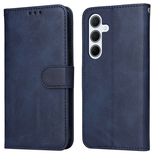 For Samsung Galaxy M35 5G Case Card Slots Wallet PU Leather Phone Cover - Blue - 1