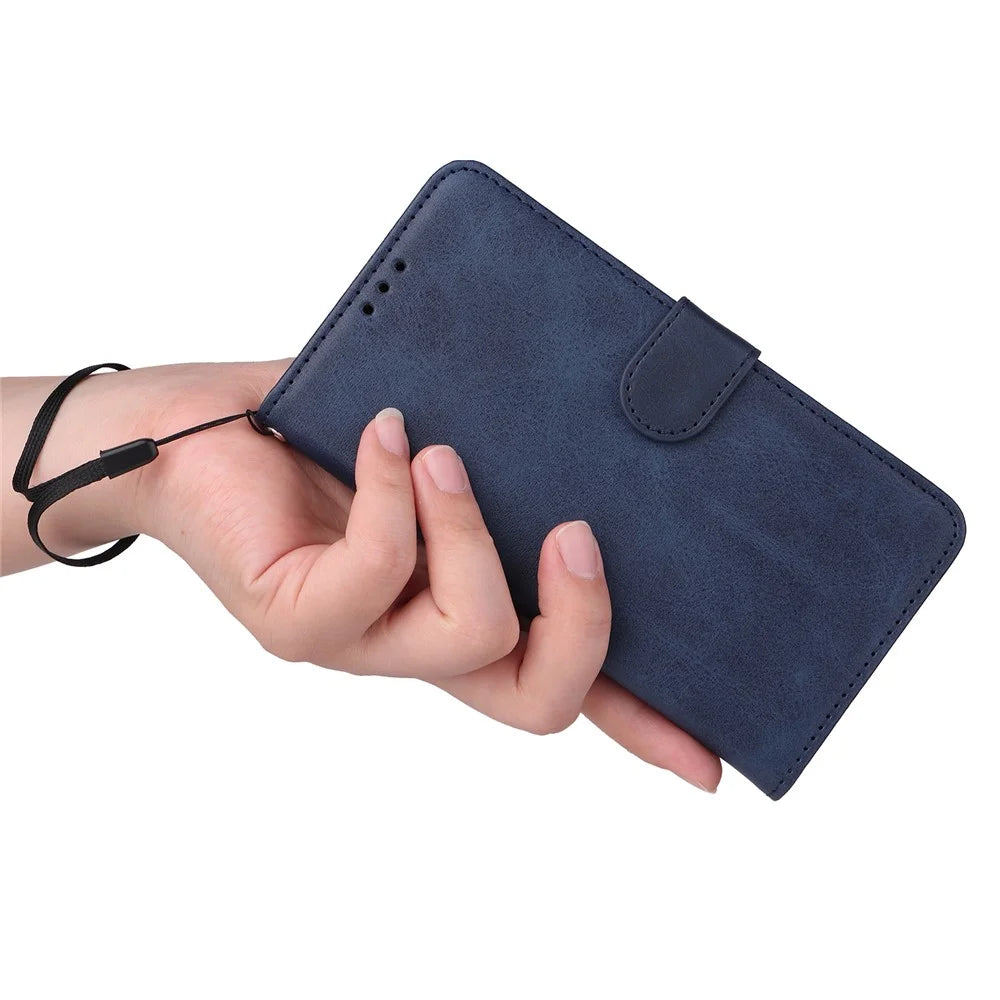 For Samsung Galaxy M35 5G Case Card Slots Wallet PU Leather Phone Cover - Blue - 7