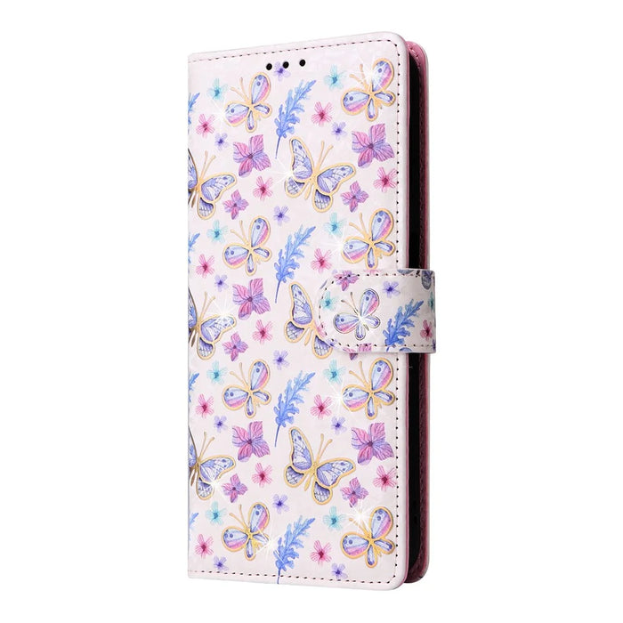 For Samsung Galaxy S24 FE Case RFID Blocking Flower Leather Phone Cover - Butterfly Flower - 7