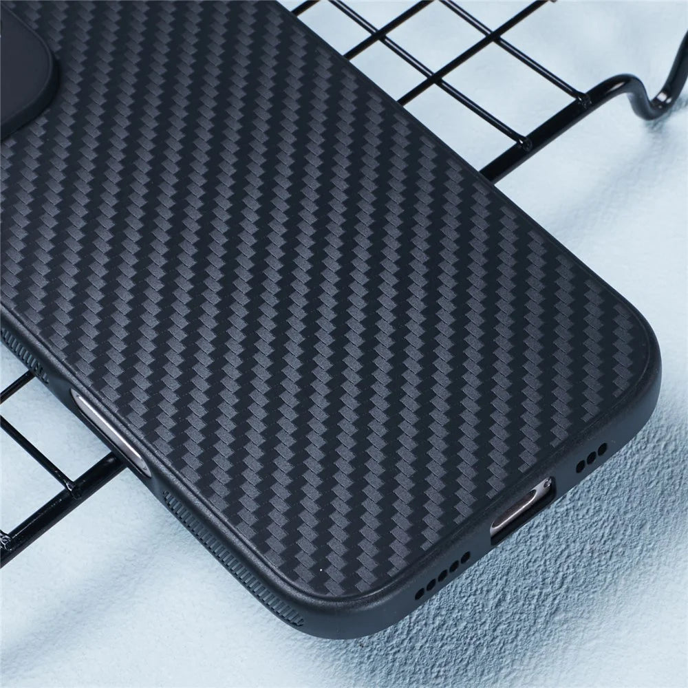 For iPhone 16 Case Carbon Fiber Texture TPU Phone Cover - 6