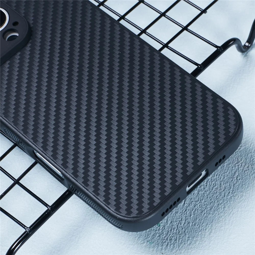 For iPhone 16 Pro Case Flexible TPU Carbon Fiber Texture Shockproof Phone Cover - 6