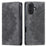 Style-010 For iPhone 16 Case Magnetic Closing Leather Phone Cover Pattern Imprinted - Grey - 1
