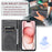 Style-010 For iPhone 16 Case Magnetic Closing Leather Phone Cover Pattern Imprinted - Grey - 7