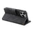 For iPhone 16 Pro Case Leather Flip Phone Cover Splicing Stitching - Black - 3