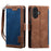 For iPhone 16 Case Vintage Splicing Shockproof Leather Phone Cover - Blue - 1