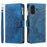 Style 006 For iPhone 16 Plus Case Mandala Flower Pattern PU Leather Zipper Wallet Phone Cover - Blue - 7