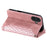 Style 005 For iPhone 16 Plus Case Rhombus Stitching Line PU Leather Zipper Wallet Phone Cover - Rose Gold - 4