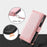 Style 005 For iPhone 16 Plus Case Rhombus Stitching Line PU Leather Zipper Wallet Phone Cover - Rose Gold - 5