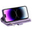 Style 005 For iPhone 16 Case PU Leather Wallet Phone Cover Rhombus Stitching Line - Purple - 3