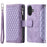 Style 005 For iPhone 16 Case PU Leather Wallet Phone Cover Rhombus Stitching Line - Purple - 6