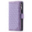 Style 005 For iPhone 16 Case PU Leather Wallet Phone Cover Rhombus Stitching Line - Purple - 7