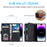 For iPhone 16 Plus Case Zipper Pocket 9 Card Slots PU Leather Phone Cover - Black - 6