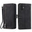 For iPhone 16 Plus Case Zipper Pocket 9 Card Slots PU Leather Phone Cover - Black - 7